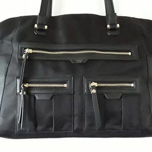TUTILO NEW YORK BLACK GOLDTONE COMPUTER TECH BAG